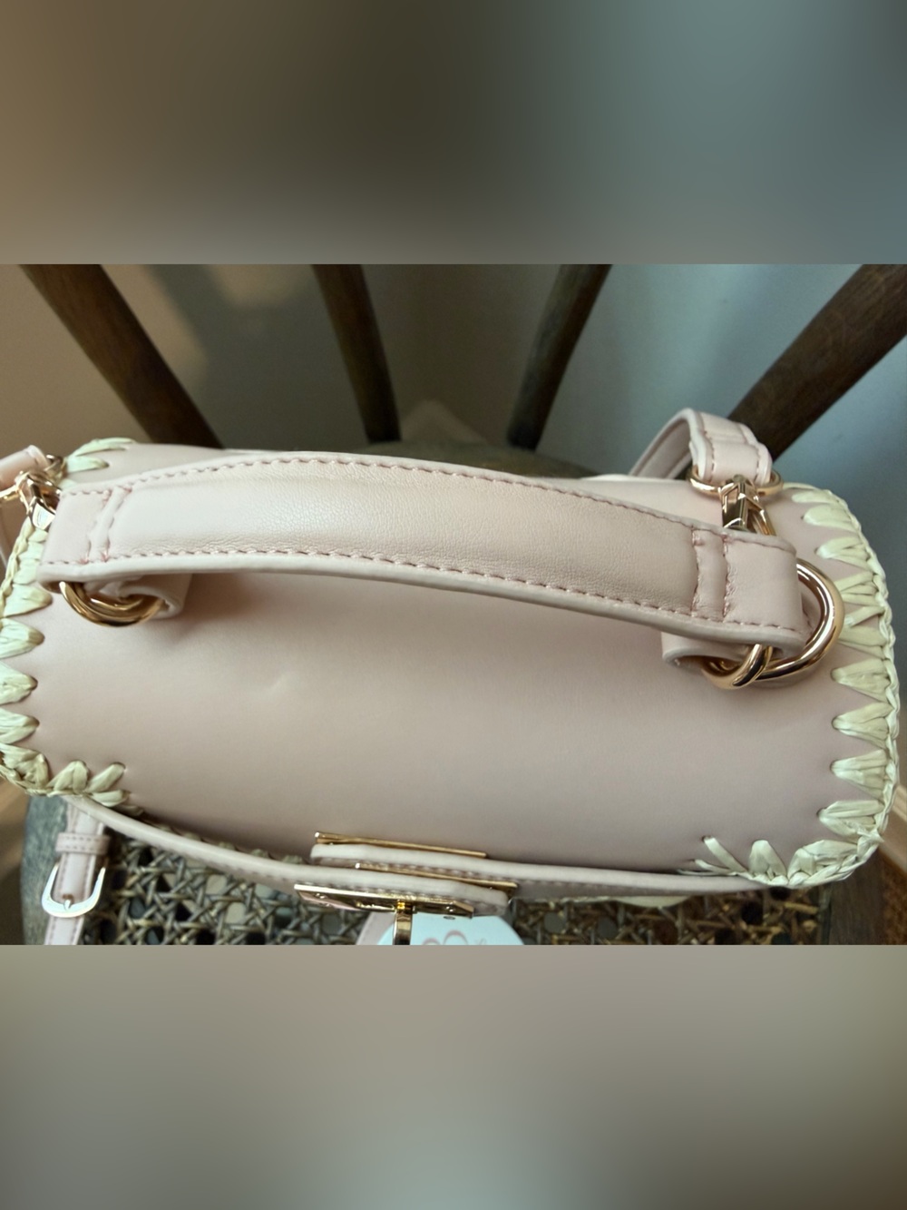 BTB LOS ANGELES Louis Rattan Top-handle Bag NWT - Picture 4 of 11